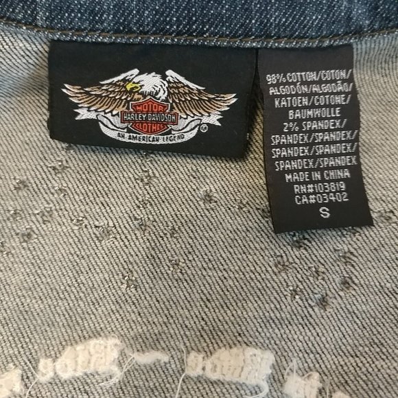 Women's Small S Harley-Davidson Denim Jacket 96141-07VW - Picture 9 of 12